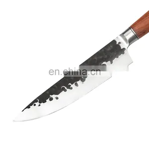 Professional Custom 7.2 Inch Kitchen Meat Cutting Knives Double Steel Head Wood Handle Stainless Steel Chinese Chef Knife thumbnail-2