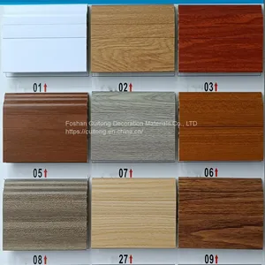 Guangdong Wholesale Engineering 8 Points Hidden Nail Corner Line Waterproof Plastic Baseboard SPC Floor Wood Grain PVC Anchor Line thumbnail-2