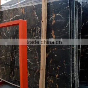 Cheap Supply Polished Black Portoro Marble Slab thumbnail-4