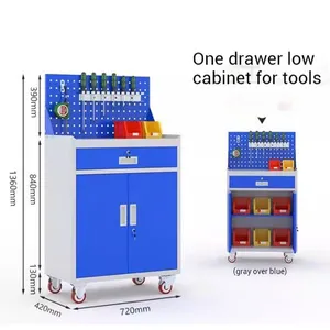 Steel Tool Cabinet on Wheels With Multiple Compartments | Easy to Push, Categorized Tool Storage for Small Parts in Home Garage thumbnail-4