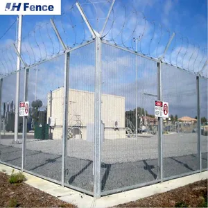 High Security 358 Weld Mesh Anti Climb Fence for Boundary Prison Airport Border Railway Power Station thumbnail-1