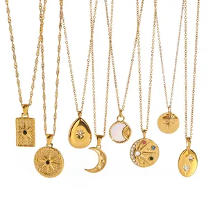 Customizable Square Alphabet Letter Pendant Necklace From A to Z for Jewelry Making thumbnail-4