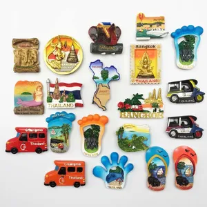 Wholesale Price Yiwu Personalized Thailand Bangkok Travelling Tourism Tourist Souvenirs Custom 3D Poly Resin Polyresin Fridge Magnet Factory thumbnail-1