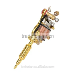 Trendy Golden/Silver Mini Toy Tattoo Machine Prices Pendant With Long Chain thumbnail-3