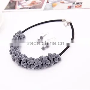 Wholesale New Arriva Personality Statement Jewelry Set Warm Plush Leather Chain Necklace Set thumbnail-2