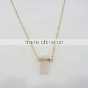 FASHION NATURAL STONE PENDANT CHAIN NECKLACE thumbnail-2
