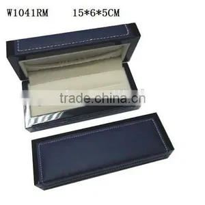 W1041RM Whosale Ring Jewelry Wooden Box High Glossy With PU Leather Stitching on Top thumbnail-1