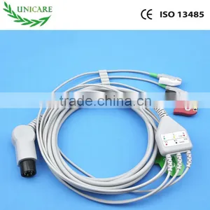 One-piece 6pin 3-lead AHA/IEC ECG Cable OEM 008-0315-00 thumbnail-2