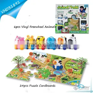 Baby Free Wheel Car Animal and Puzzle Toys thumbnail-1