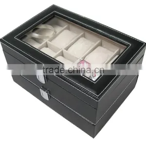 AN563 ANPHY 20 Pcs Leather Flannelette Watch Gift Box Display Case With Cover Stock 25.5*17.5*14 cm thumbnail-2