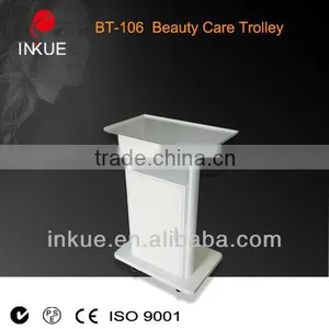 BT-106 Quality First Consumers First Manicure Cart Wood Round White Pedicure Trolley thumbnail-1