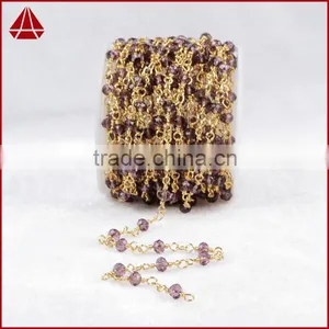 $4/meter by Trade Assurance- Natural Amethyst Stone Beaded Chain Roll-Free Shipping thumbnail-2