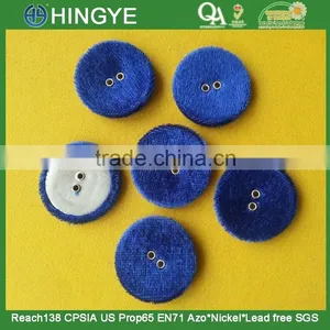 Blue Color Fabric Covered Button With Eyes -F1513 thumbnail-1