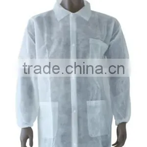Disposable Visitor Gown/ Lab Coat With Elastic Cuff Button Snaps thumbnail-1