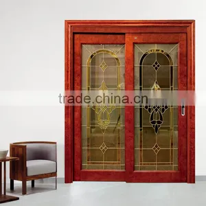 Equal Double Leaf Birch Solid Wood Glass Corridor Door thumbnail-2