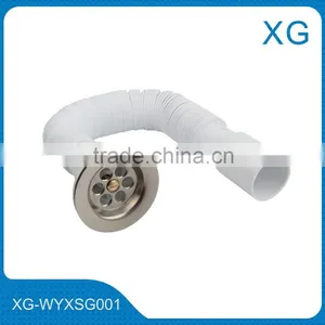 PP Flexible Basin Waste Hose/plastic Sink Drain Hose With Steel Wire/pvc Retractable Hose for Bathroom/chrome Coated Waste Hose thumbnail-2
