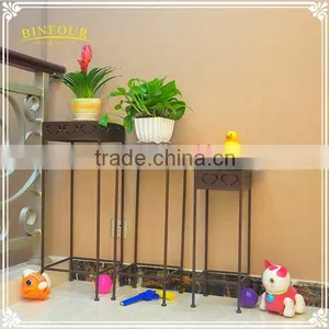 Antique 3 Set Iron Heart Shape Square Plant Stand thumbnail-1