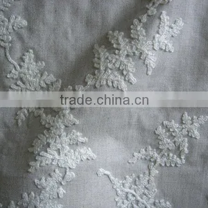 Linen Fabric Embroidered Fabric for Modern Home Decoration thumbnail-1