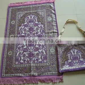 BT-821 High Quality Muslim Prayer Mat and Rugs With Bag Muslim Haji Gift thumbnail-1