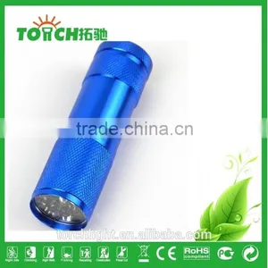 Mini Torch Light 9 Leds Flashlight Blue Color Super Bright and Waterproof for 3AAA Battery Emergency Flashlight thumbnail-5