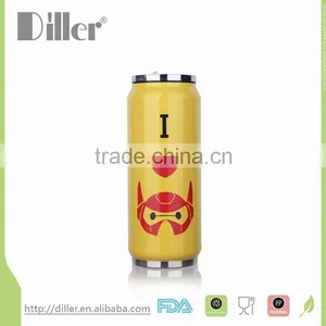 Cola Can Double Wall Stainless Steel Insulated Tumbler With Straw thumbnail-1