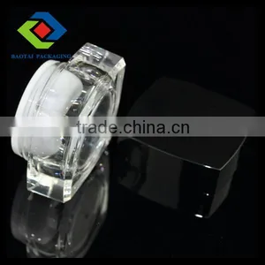 15gm Square Transparent PMMA Acrylic Cream Jars,hot Selling Nice Plastic Mason Jar,cream Container thumbnail-2