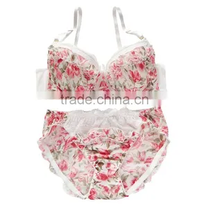 Custom Newest Design!!!High Quality 4 Way Stretch Soft Print Lingerie Fabric Elastic Sexy Vintage Flower Underwear Fabric thumbnail-1