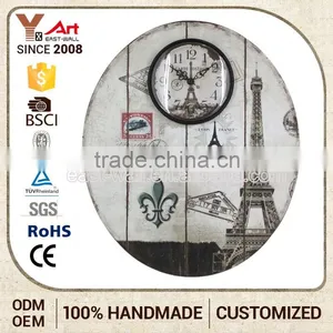 Luxury Quality Custom Fit Antique Mdf Modern Design Wall Clock thumbnail-1