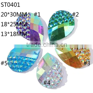 Starry AB Stone ,20*30mm 18*25mm 13*18mm Sewing Flatback Rhinestone ,Resin Gemstone thumbnail-3
