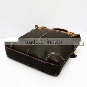 High Quality European Style Portable Briefcase Coffee Real Leather Men's Shoulder Bag thumbnail-4