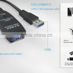 2014,High Speed of Data Transfer,USB3.0 Male to Female Adapter Extension Cable Black ,With Red Power thumbnail-3