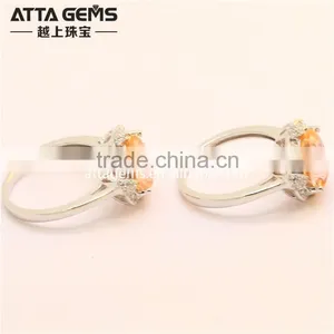 Fashion Created Morganite #777 Oval Shape 925 Silver Ring for Girl thumbnail-3