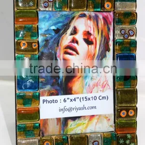 Hand Made Glass Tiles Ftd. Murano Inspired Designer Photo Frame - 19 x 14 Cm. ( Photo 15 x 10 Cm.) thumbnail-1