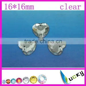 Newest !!Highest Quality Sew-on Crystal Beads Number 3074# Heart Shape Clear Color for Garment thumbnail-1