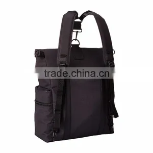Foldable Nylon Designer Backpack With Leather Trim thumbnail-2