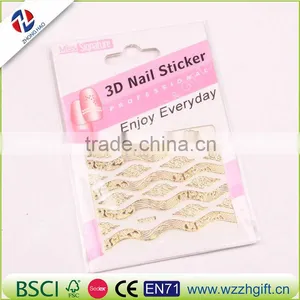 New Gold 3D Nail Stickers,Metallic Mix Designs Flowers Nail Decal,Beauty Creative Nail Art Decoration thumbnail-6
