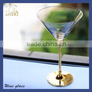 Delicate High Base Metal Handmade Whiskey Glass Cup Wendding thumbnail-4