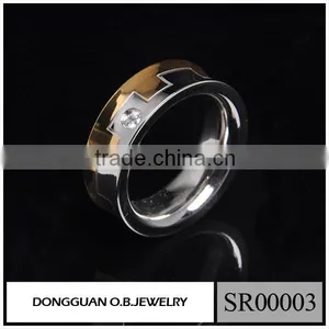 European American Rings Design Stainless Steel Gold And Silver Finger Men's Ring thumbnail-1