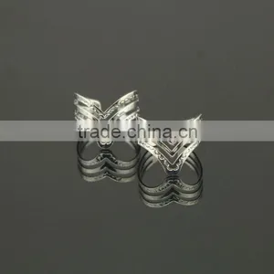 Trendy Hollow Rhodium Plated Finger Ring Set thumbnail-3