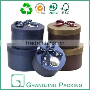 Luxury Round Packaging Paper Box With Ribbon thumbnail-1