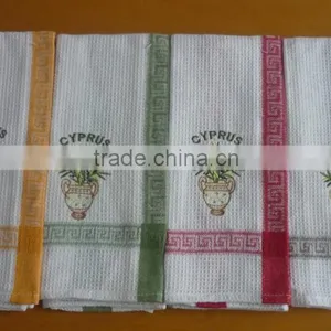 HIGH QUALITY COTTON WAFFLE TOWEL WITH PAPER PRINTING KITCHEN TOWEL thumbnail-2