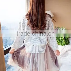 New Fashion Women Girls Mesh Knee Length Multilayer Pleated Casual Solid Sweet Skirt thumbnail-3