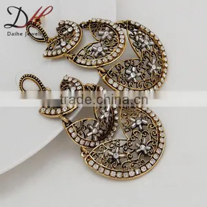 Women's Vintage Bohemian Boho Style Tibetan Carved Beads Tassel Dangle Earrings thumbnail-2
