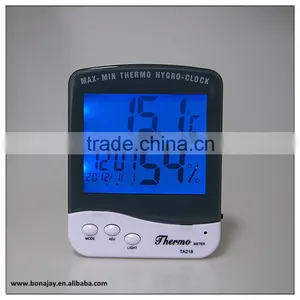 New Indoor Back Light Thermometer Hygromometer With Alarm Clock thumbnail-2
