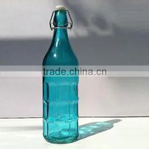 1000ml Colored Glass Liquid Bottle With Swing Top Lids thumbnail-3