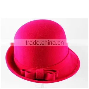 New Currents Design Wool Cap Felt Available Colourful Hats For Fashion Beautiful With Bowknot thumbnail-1