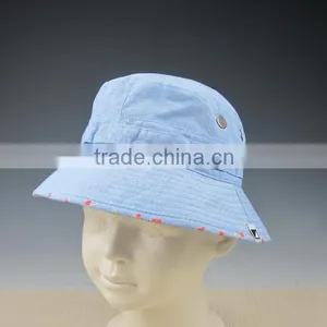 Custom Cheap Plain Kid's Bucket Hat With Woven Label thumbnail-3