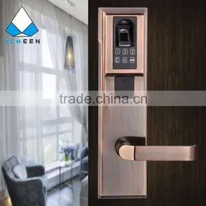 Red Bronze Biometric Fingerprint Door Lock for Apartment thumbnail-1