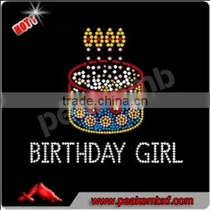 Bling Iron Transfer Rhinestone Birthday Girl Hotfix Custom Motif in Girls Clothing Sets thumbnail-5