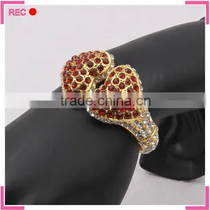 Imitation Gold Bracelet Designs for Party, 2 Hearts New Imitation Gold Bracelet Models thumbnail-2